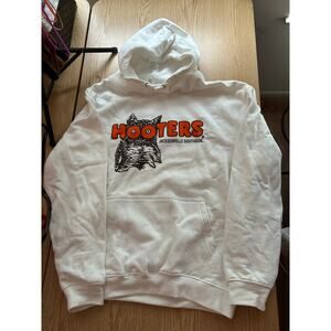 Hooters Unisex Sweatshirt Hoodie from Jacksonville Florida Cotton White Large